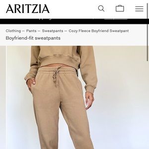 aritzia boyfriend sweatpants xs